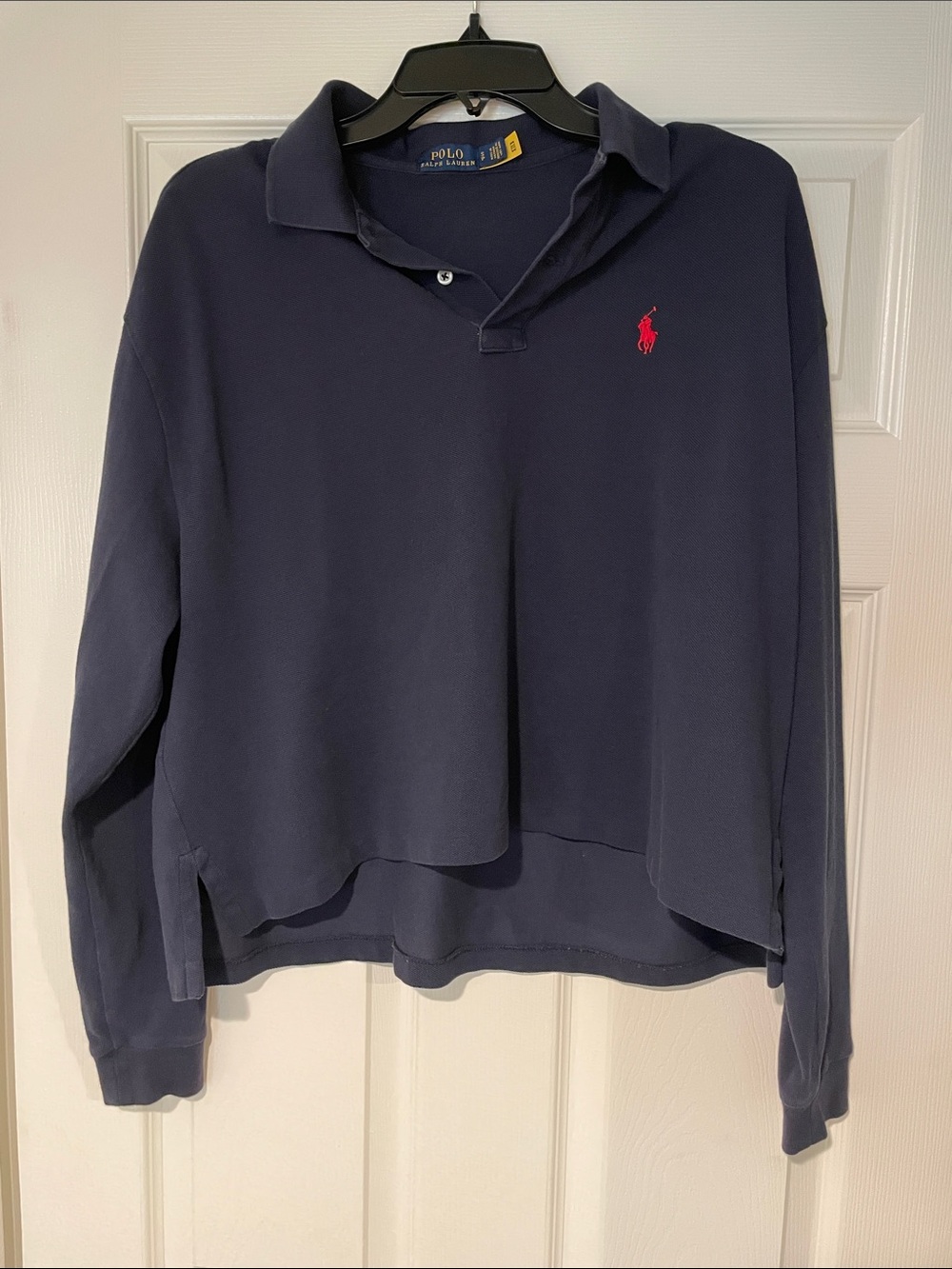 Polo by Ralph Lauren Navy Long-Sleeve Polo with Red Pony